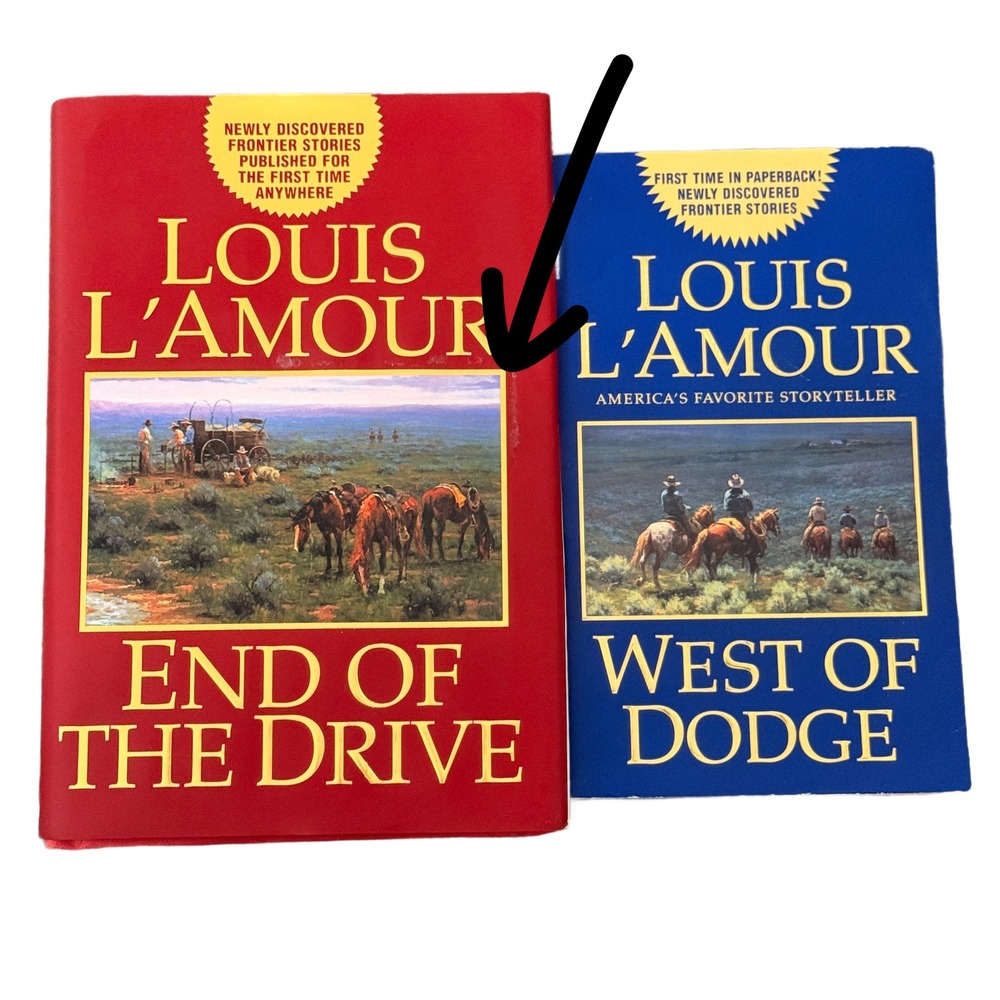 Louis LAmour Western Book Set End of the Drive Hardcover West of Dodge Paperback